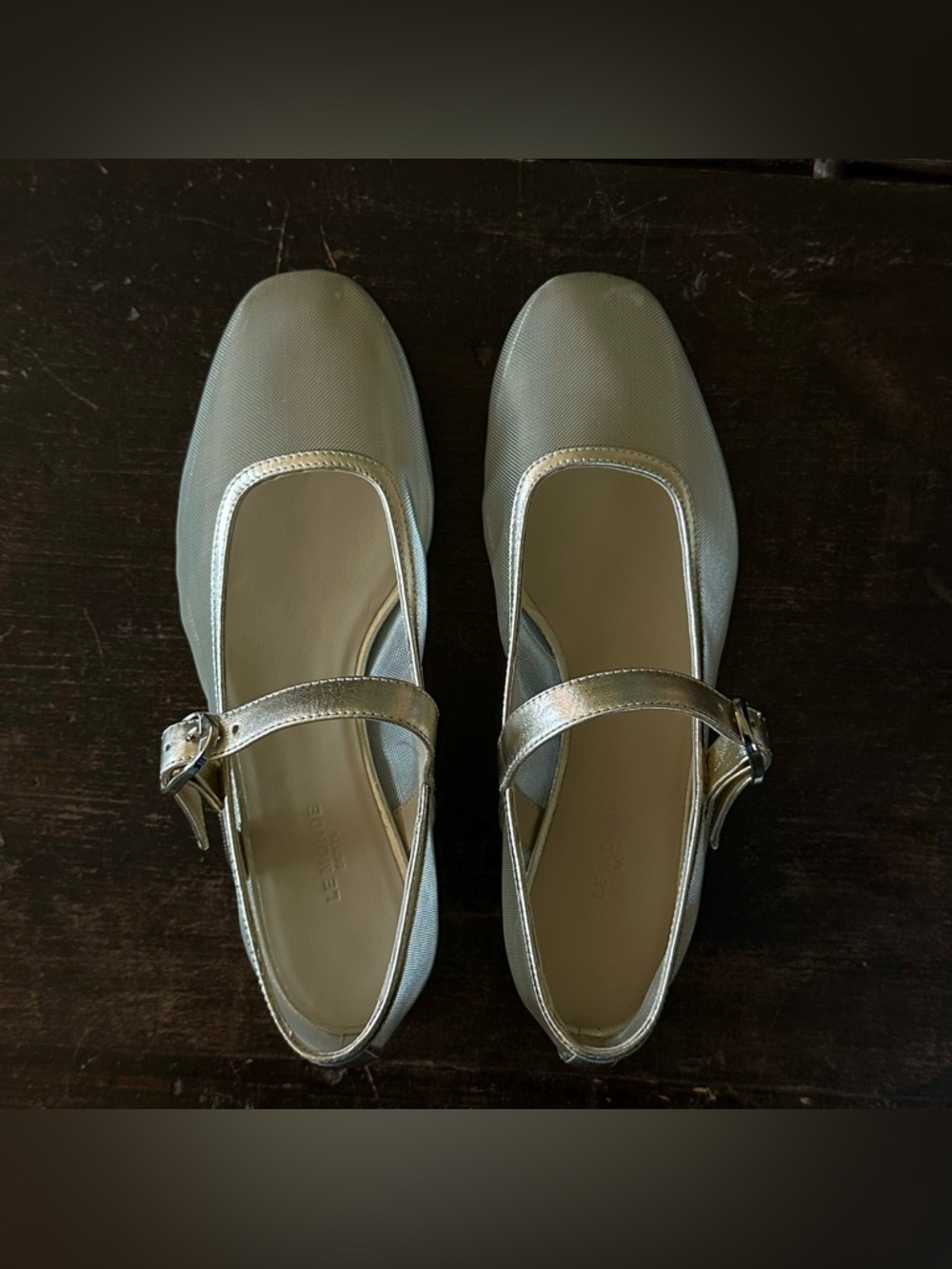 Le Monde Beryl EU 35.5 Metallic Mary Jane Flats - Gold